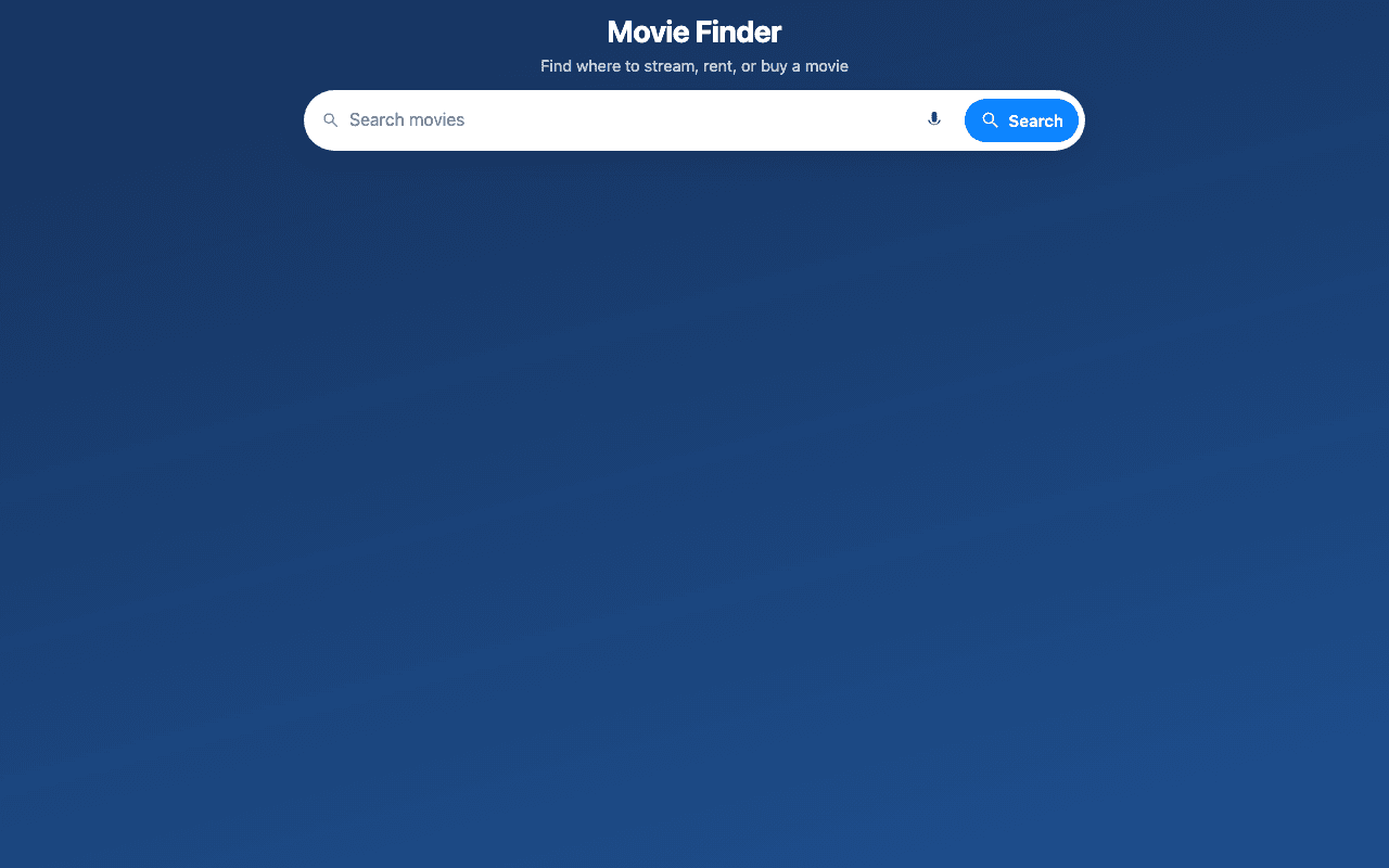 Movie Finder search home